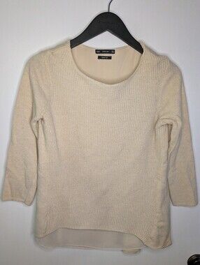 Zara Knit Cream Layered Sweater Top